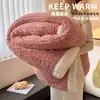 Manta de Lana de Cordero de Invierno Manta Gruesa con Cubierta Vellón Coral Oficina Siesta Chal Terciopelo de Leche Manta para Sofá Colcha Pequeña