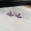 Pendientes de aro de Saturno con diamantes de color de moda, pendientes de temperamento de estilo europeo y americano, pendientes versátiles, pendientes de diseño dulce y simple, modernos