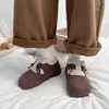 Zapatos Birkenstock de Invierno 2025 con Lazo para Mujer, Zapatos de Algodón de Cobertura Total con Forro de Lana de Cordero, Zapatos Cálidos Vintage de Gamuza