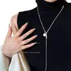 Collar de suéter con cuentas redondas de diseño minimalista para mujer, Nuevo accesorio de cadena para suéter con collar geométrico de alta gama para otoño e invierno