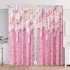 Cortinas Criativas de Verão Transfronteiriças com Estampa de Linhas do Mar, Conchas e Corais para Decoração de Ambiente de Sala de Estar e Quarto