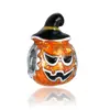 Pulsera de cuentas de Halloween europea y americana, cuentas sueltas, dijes, cuentas espaciadoras de aceite de gota de monstruo de calabaza de Halloween, pulsera navideña DIY