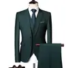 Conjunto de Terno Casual de Negócios Masculino 2025 Terno Vermelho de Três Peças Qt3002-533 Conjunto de Três Peças