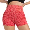 Shorts de Yoga Deportivos para Mujer Temu Transfronterizos de Cintura Alta Estampado de Leopardo Estilo Europeo y Americano para Control de Abdomen y Glúteos