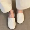 Edición Lan Gui~ Zapatos de Mujer Sencillos sin Cordones de Cuero Genuino con Punta Redonda y Aumento Interno de Altura, Mocasines, Zapatos Pequeños de Cuero