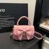 Design de Nicho Estiloso Laço Outono 2026 Nova Moda Textura de Alta Qualidade Versátil Uma Alça Transversal Pequena Bolsa Quadrada