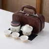 Set de Té de Viaje Creativo Traje Taza Express Portátil para Exteriores Cerámica Acompañante Set de Té Kung Fu Impresión de Logo de Regalo