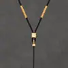 Cordão de Pingente Tecido à Mão com Cabeça de Buda, Pingente Dourado e de Jade, Cordão de Colar Feminino, Cordão de Pingente, Cordão de Acessório para Pendurar no Pescoço