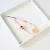 Nuevo Cordón para Teléfono Móvil de Girasol Estilo Corto Femenino Creativo Cadena de Perlas de Color Puro Cadena para Colgar el Teléfono Móvil Accesorios Decoración Pequeña para Bolsa Fresca