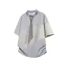 Camiseta de Verano para Hombre con Cuello de Corbata Redondo y Manga Corta Estilo Moderno para Hombre ?