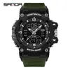 Reloj Sanda Pantalla Dual Juvenil Multifuncional Luminoso Tres Zonas Horarias Pulsera Deportiva Resistente al Agua Cronómetro Segmentado Reloj Electrónico