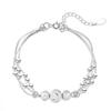 Tobillera de Plata de Ley S999 Sansheng III con Cuentas de Transferencia de Plata de Ley Nueva Moda de Alto Nivel para Mujer Cadena para Pierna y Pie de Nicho Venta al por Mayor