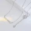 Cadena de Clavícula Elegante Bañada en Oro Real con Circonita Microincrustada Diseño de Nicho Femenino Sentido del Diseño Geométrico Collar con Letra W Collar Distintivo