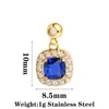 Pendente Colorido de Cristal Popular Transfronteiriço Aço Inoxidável Banhado a Ouro a Vácuo Colar Pulseira DIY Pingente Destacável