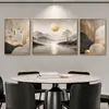 Pintura decorativa color champán dorado apagado, arte de pared moderno de lujo ligero con paisaje y plantas para sala de estar, aleación de aluminio con película de cristal, directo de fábrica