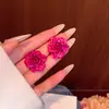 Aretes de Flores Dopamina Estilo Vacacional para Mujer Verano Dulce Elegante Combinan con Todo Aretes con Pin de Plata 925 de Sensación de Alta Gama