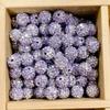 Bola de diamante incrustada com contas de cristal strass, contas com furo, contas espaçadoras, material para pingente de fio de mão feito à mão, acessórios de joalheria DIY por atacado
