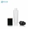 Botella de Vidrio Cuadrada Tipo Prensa para Base de Maquillaje Cosmético, Botella para Protector Solar, Botella Vacía de Muestra de Fondo Grueso de 30 ml, Botella Rellenable al por Mayor