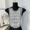 Venta Caliente cuello delantero DIY flor de cuello de ropa estilo Chanel bordado de industria pesada malla transparente cuello de encaje a juego para ropa de mujer