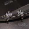 Aretes de botón exquisitos de plata esterlina s925 con corona de diamantes estrella de cinco puntas aretes elegantes que combinan con todo regalo aretes para mujer regalo de Año Nuevo