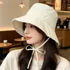 Sombrero de Pescador Versátil Estilo Coreano para Mujer Sombrero de Cubo con Protección Solar para Mujer Sombrero de Cuenca Adelgazante para Cara Primavera Verano Sombrero de Protección Solar con Cubierta Facial