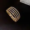 Pulseira Aberta Flor de Zircônia Estilo Luxo Leve, Pulseira Versátil Exquisita Francesa, Joias de Nicho de Alta Qualidade da Moda Atacado