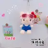 Traje de baño Hawaiano Gafas de Sol Llavero Gato Kt Colgante Creativo Bikini Gato Kate Colgante Pareja Adorno para Colgar en la Mochila Escolar