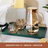 Vaso de Agua Doméstico de Lujo de Vidrio Diamante Ámbar con Soporte para Sala de Estar, Taza de Té Resistente al Calor para Hospitalidad, Juego de Tazas para Beber Agua