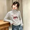 Otoño Invierno Casual Niños Bebé Elegante de Moda Niñas Camiseta de Terciopelo de Manga Larga Niños Medianos y Grandes Camiseta Base Rayada
