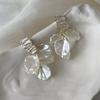 Aretes de Pétalos de Circonita Microincrustada de Cobre con Aguja de Plata para Mujer, Diseño de Nicho con Sentido de la Moda Elegante, Celebridad de Internet, Aretes de Flores Retro