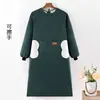 Nuevo delantal de moda de manga larga para mujer, impermeable y a prueba de aceite, mono de cocina para el hogar, ropa de trabajo para comedor, cintura de adulto