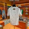 Produto Novo Verão 2025 Estampa de Letras Patchwork Gola Redonda Moda de Alto Padrão Versátil Top de Manga Curta para Homens e Mulheres