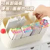 Estojo para Canetas Marcadoras Suporte Inclinado para Canetas Caixa de Armazenamento de Lápis de Camada Dupla Pincel de Pintura Caneta Colorida Tubo de Caneta Multifuncional