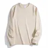 Camiseta Personalizada de Fábrica 26D de Manga Larga Camiseta de Algodón Puro de Peso Pesado 250g Camiseta Base Holgada Camiseta de Otoño Cómoda Estampada Personalizada