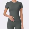 Top de Yoga Transpirable de Manga Corta para Verano, Camiseta Deportiva Elástica de Secado Rápido para Fitness, Camiseta Deportiva Ajustada para Pilates para Mujer