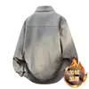 Nueva Chaqueta de Cuero Terciopelo Plus Otoño Invierno Estilo Ropa de Trabajo Chaqueta de Cuero con Solapa Retro Americana Ropa Exterior de Cuero PU Estilo Coreano Moderna