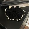Anillo para el cabello con lazo de flor de perla bordada, cuerda para el cabello de alta calidad, cuerda para el cabello para mujer, accesorios para el cabello con tendón de goma