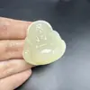 Colgante Grande de Jade Afgano Natural Buda Maitreya, Colgante Amuleto Buda Guanyin de Jade Tallado Doble Cara Verde y Blanco