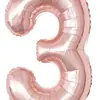 Globos de Película de Aluminio de 40 pulgadas Empacados Individualmente Versión Americana Número Grande Decoración de Fiesta de Cumpleaños Oro Rosa Papel de Aluminio Venta al por Mayor Transfronteriza