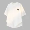 Camiseta Masculina de Verão Manga Curta 260g Algodão Puro Estilo Americano com Estampa Graffiti da Moda Camiseta 100% Algodão
