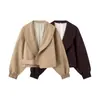 Versátil y elegante chaqueta casual de calle para mujer, primavera, manga larga, 2026, nueva, venta al por mayor, transfronteriza, corta, con cuello de solapa