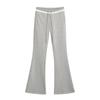 Calça Feminina Outono 2024 Hot Girl Color Block Americana com Cordão Cintura Baixa Slim Fit Micro-Wei Calça Esportiva Casual
