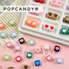 Cuentas Cuadradas de Acrílico Coloridas con Forma de Corazón Mini Cuentas Sueltas Hechas a Mano para Cadenas de Teléfono, Pulseras, Collares, Materiales y Accesorios
