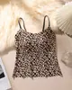 Camisola de Leopardo com Veludo Plus Size para Outono e Inverno Lingerie Feminina Temperatura Constante Forro Sem Costura Camada Interna Quente Roupa Externa Bojo Integrado Camada de Base
