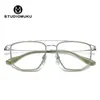 Gafas Frescas de Madera Studiomuku Estructura Exquisita y Montura de Gafas de Doble Puente Montura de Gafas Sencilla Ligeramente de Moda