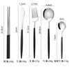 Juego de Cubiertos Occidentales Estilo Escandinavo Ins Acero Inoxidable Hogar Alto Valor Cuchillo para Bistec, Tenedor, Cuchara y Palillos Juego de Tres Piezas