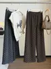 Pantalones anchos de estilo coreano, corte relajado, para mujer, nueva colección otoño 2026, de cintura alta, holgados, favorecedores, con caída fluida, casual, de pierna recta, largos