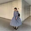 Vestido redondo de cuadros estilo japonés para mujer, nueva colección de otoño, elegante y adelgazante, vestido largo que ciñe la cintura