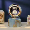 Bola de Cristal Transfronteiriça Base Giratória com Textura de Madeira Luminária Noturna Brilhante Lâmpada do Céu Estrelado 3D Decoração de Mesa Presente Criativo de Feriado