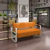 Sofá de Peluquería Silla de Espera Sofá de Acero Inoxidable Área de Descanso de Peluquería Sofá de Recepción Salón de Belleza Peluquería Exclusivo